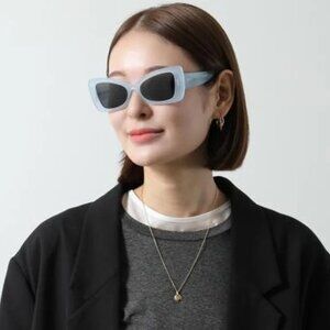 NEW Celine CL40236I 84A CELINE 3 DOTS Shiny Blue Grey Women Butterfly Sunglasses
